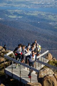 Competitors at Mt Wellington summit